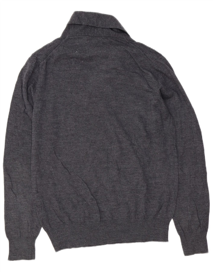 Zara Herren-Pullover mit Schalkragen, große graue Wolle