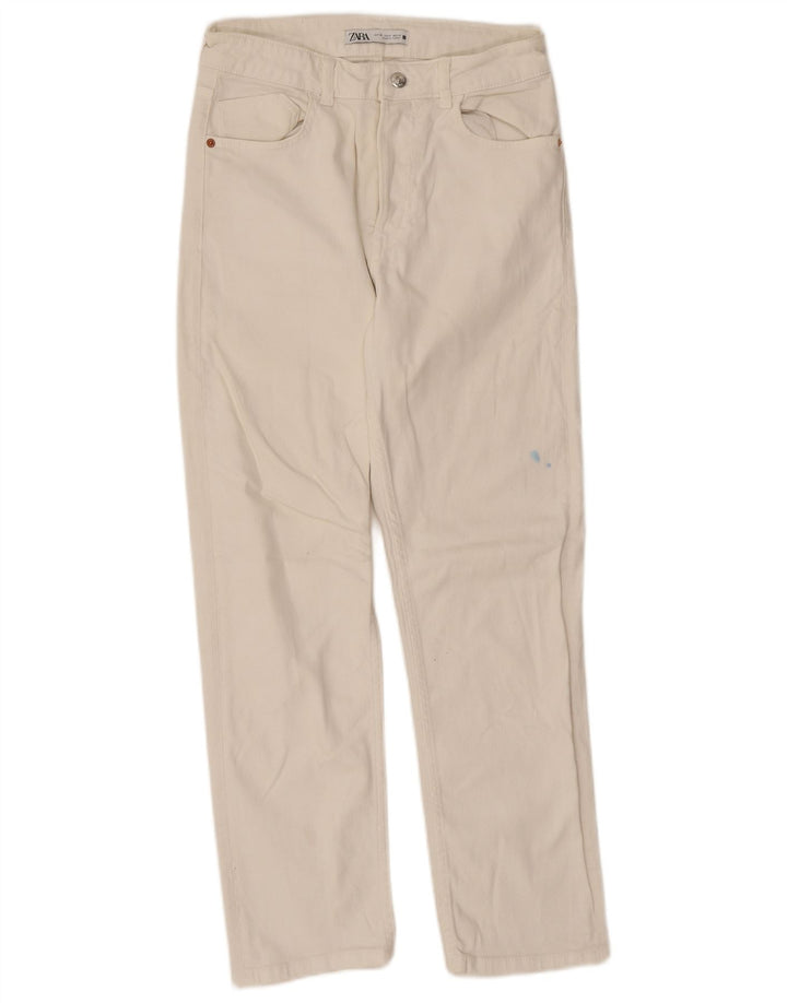 Zara Damen Straight Jeans EU 38 Small W28 L26 Weiß