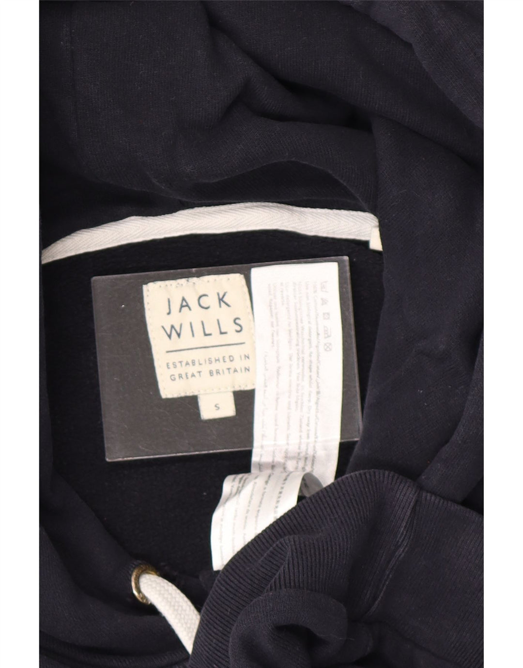 JACK WILLS Herren-Kapuzenpullover, klein, marineblau, Baumwolle