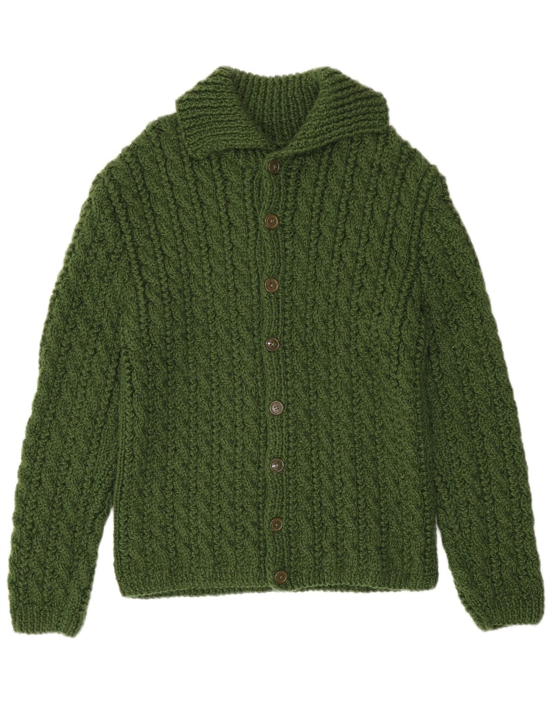 Vintage Herren Cardigan Pullover Klein Grün