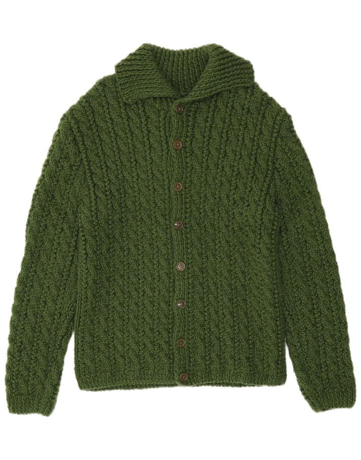 Vintage Herren Cardigan Pullover Klein Grün