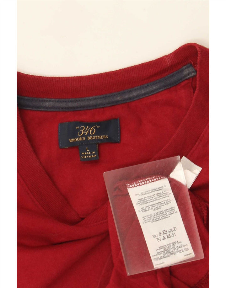 Brooks Brothers Herren-Oberteil mit normaler Passform, langärmelig, groß, aus roter Baumwolle