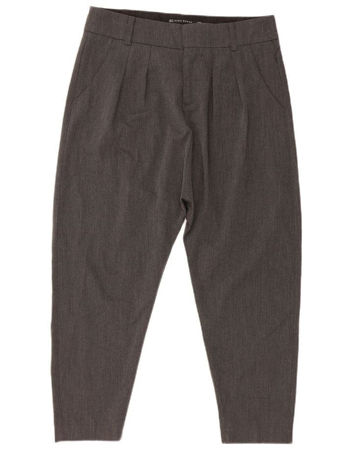 Zara Capri-Haremshose für Damen, Größe S, W26, L20, graue Viskose