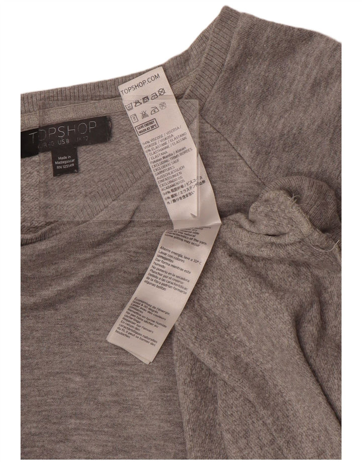 Topshop Damen-Sweatshirt in Übergröße, UK 12, mittelgraue Viskose