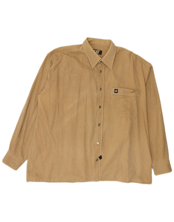 CAT Herrenhemd 2XL Beige Nadelstreifen