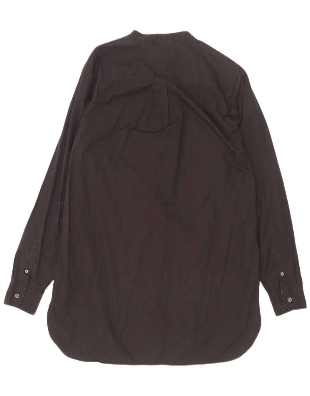 All Saints Herren-Longline-Hemd aus mittelschwarzer Baumwolle