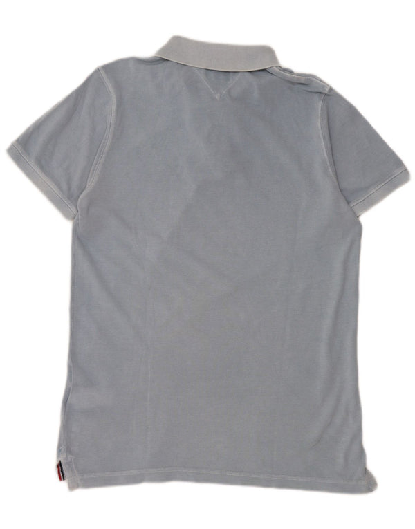 Tommy Hilfiger Herren-Poloshirt aus mittelblauer Baumwolle