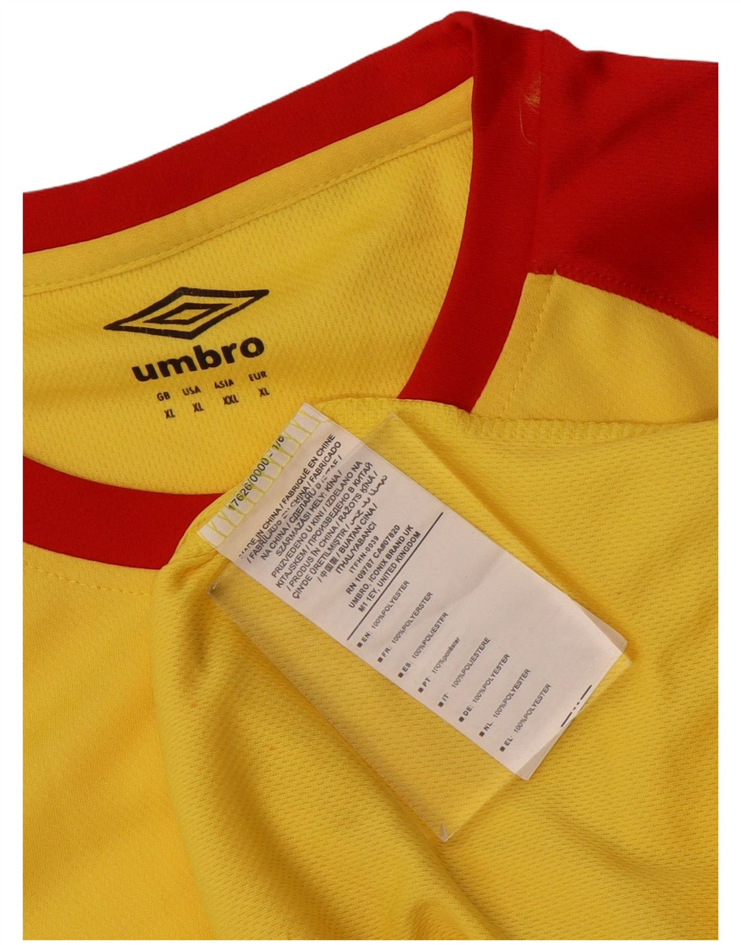 Umbro Herren T-Shirt Top XL Gelb Colourblock Polyester