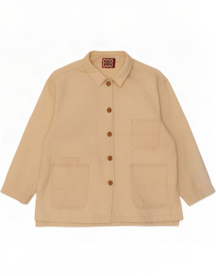 Smith & Brooks Damen Übergroße Utility-Jacke UK 12 Medium Beige Ramie