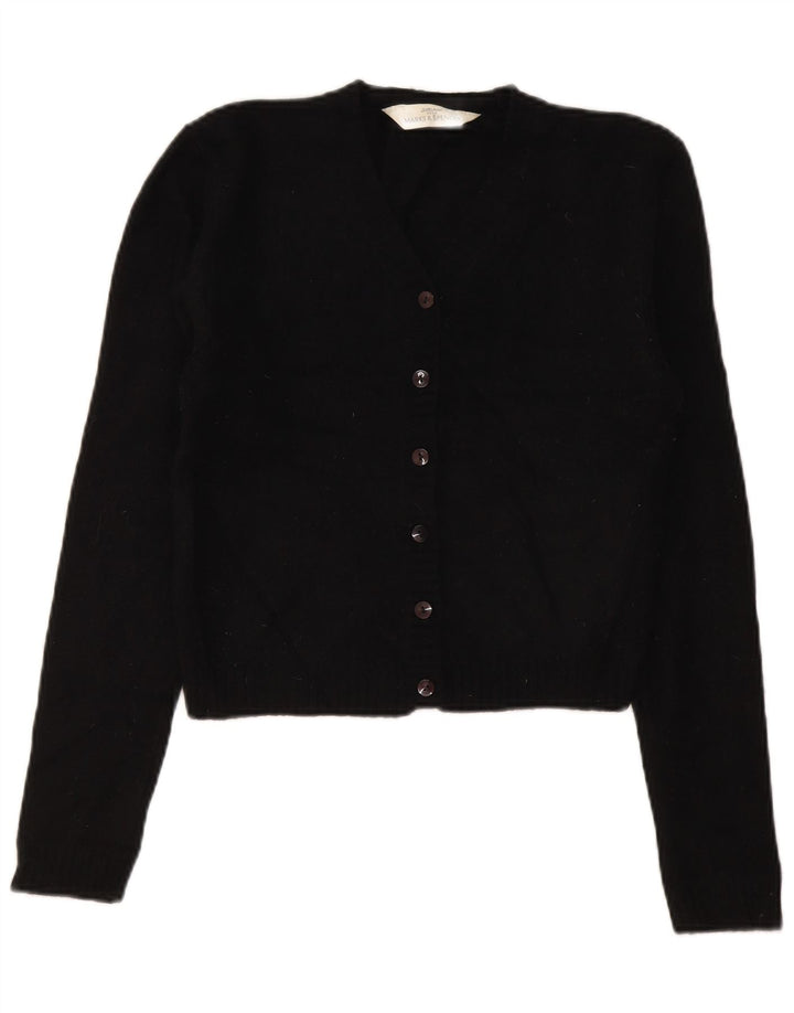 Marks & Spencer Damen-Strickjacke, Gr. 8, Größe S, schwarze Lammwolle