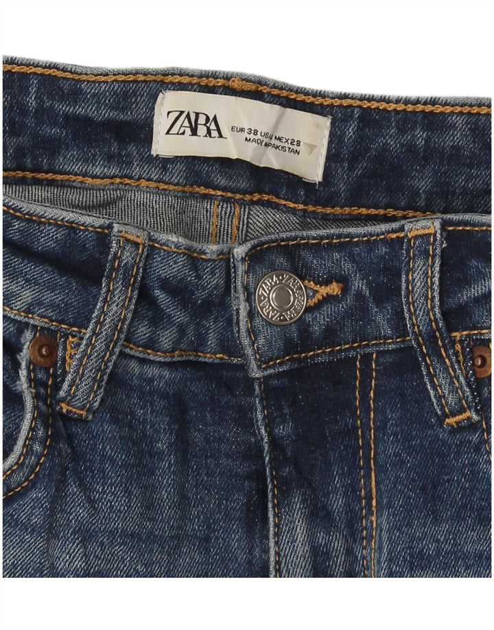 Zara Damen Straight Jeans EU 38 Small W30 L26 Blau