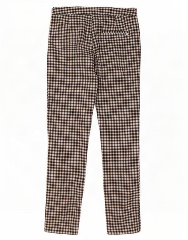 Schmale, kurze Hose von Zara für Damen, mittelgroß, W28, L26, schwarze Gingham-Baumwolle