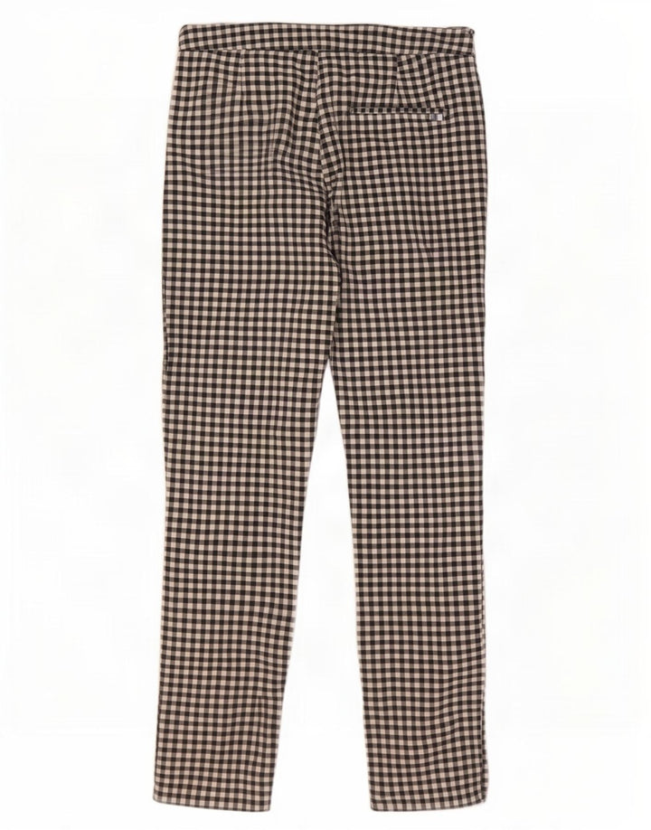 Schmale, kurze Hose von Zara für Damen, mittelgroß, W28, L26, schwarze Gingham-Baumwolle