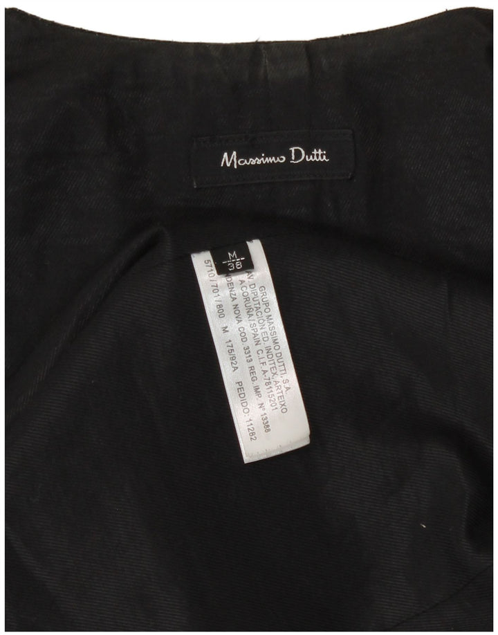 Massimo Dutti Damen OPEN Weste EU 38 Mittelschwarze Baumwolle