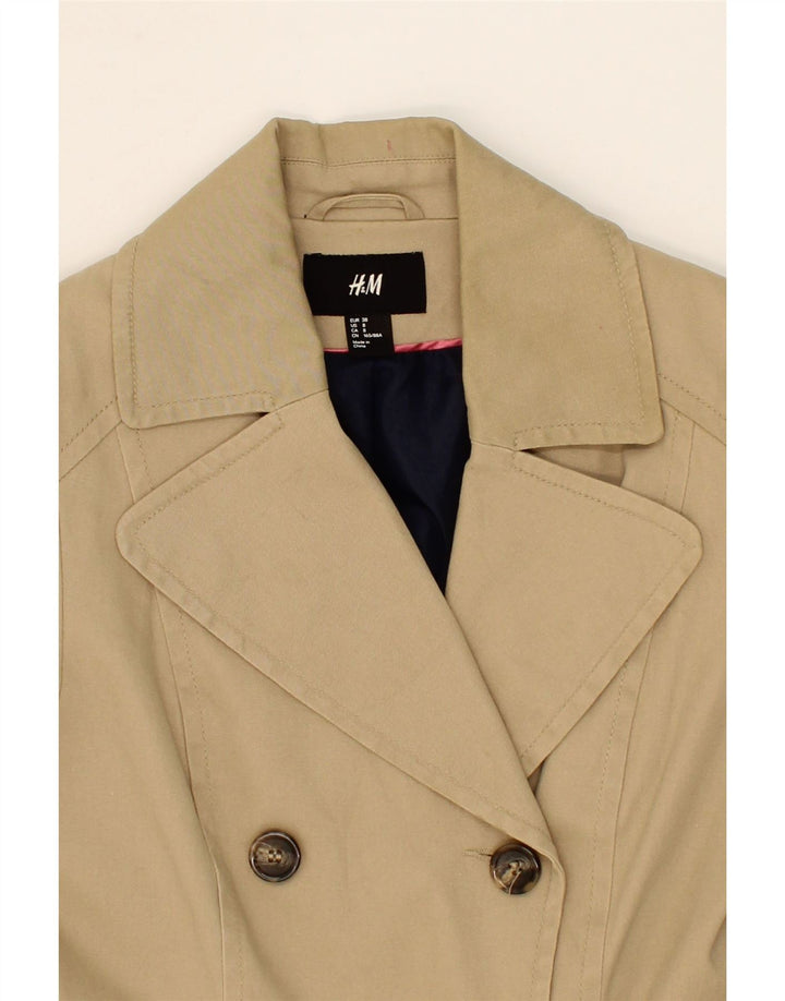 H&M Womens Double Breasted Coat EU 38 Medium Beige Cotton Vintage H&M and Second-Hand H&M from Messina Hembry 