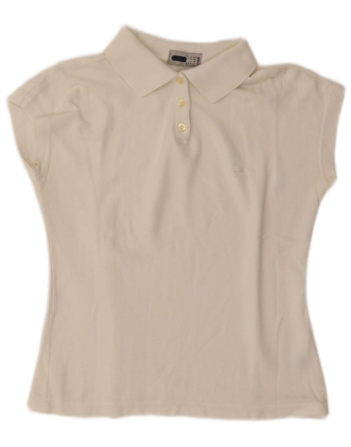 Fila Damen Crop Poloshirt US 8 Mittelweiße Baumwolle