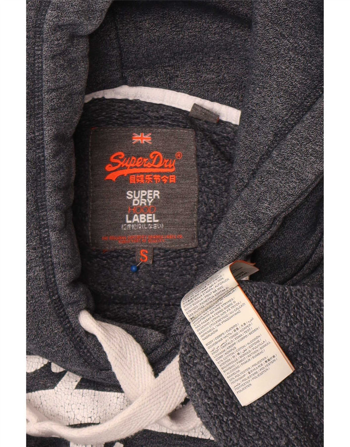 Superdry Herren-Kapuzenpullover mit Grafik, Größe S, graue Baumwolle