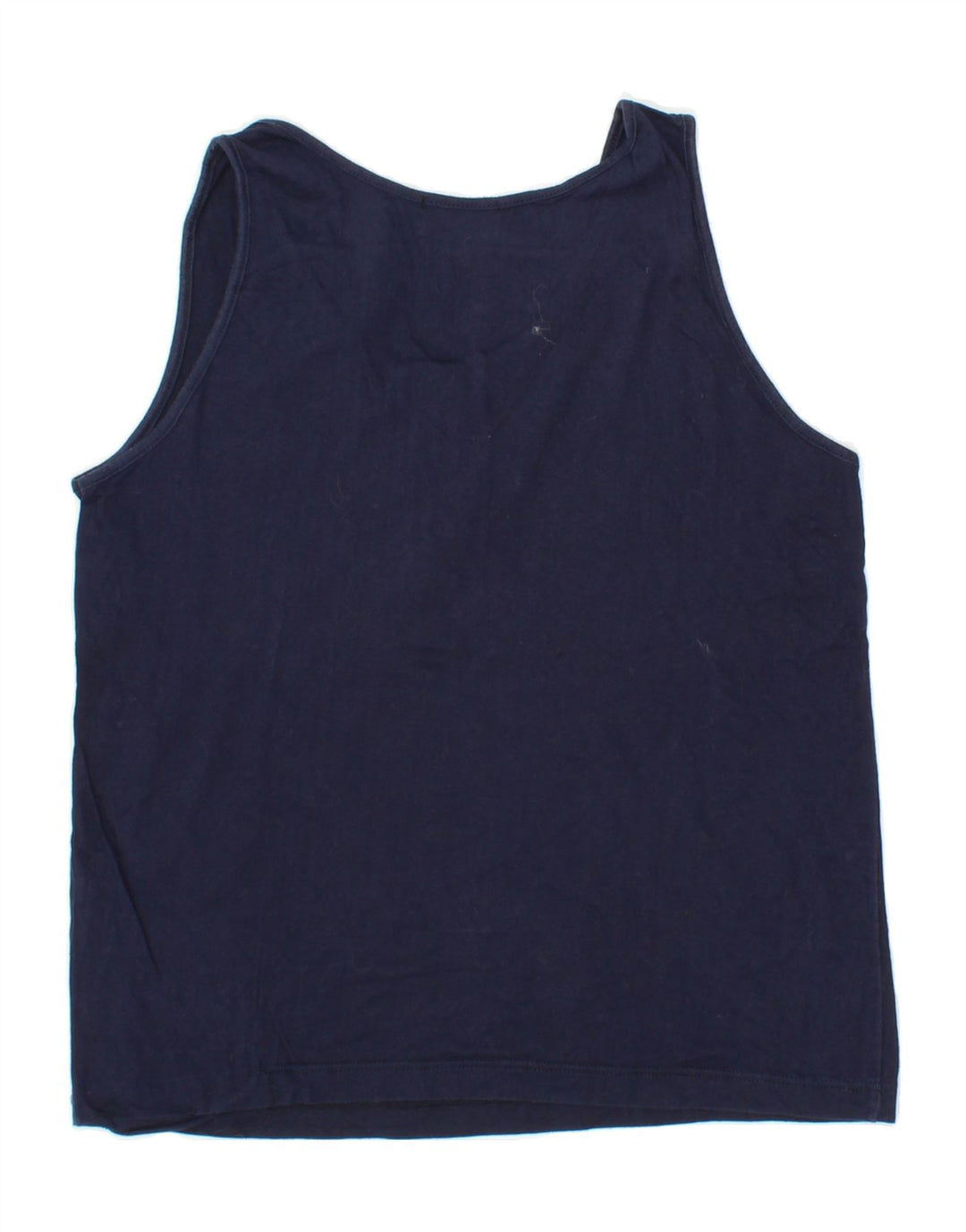 VINTAGE Womens Vest Top UK 14 Large Navy Blue Cotton Vintage Vintage and Second-Hand Vintage from Messina Hembry 