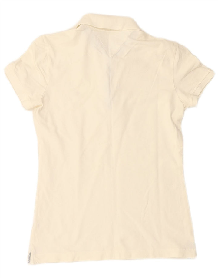 TOMMY HILFIGER Damen Poloshirt UK 14 Medium Weiß