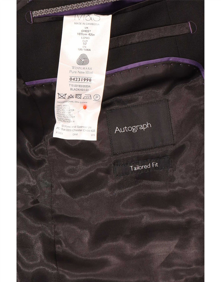Marks & Spencer Herren-Blazer mit maßgeschneiderter Passform, 2 Knöpfe, Gr. 42, Schwarz