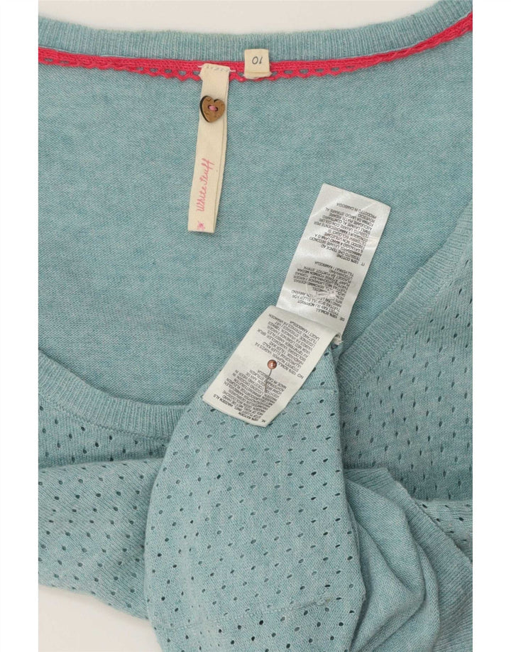 White Stuff Damen-Cardigan-Pullover, Gr. 10, Größe S, Blau, Baumwolle