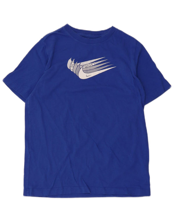 Nike Jungen Grafik-T-Shirt-Oberteil, 13–14 Jahre, XL, blaue Baumwolle
