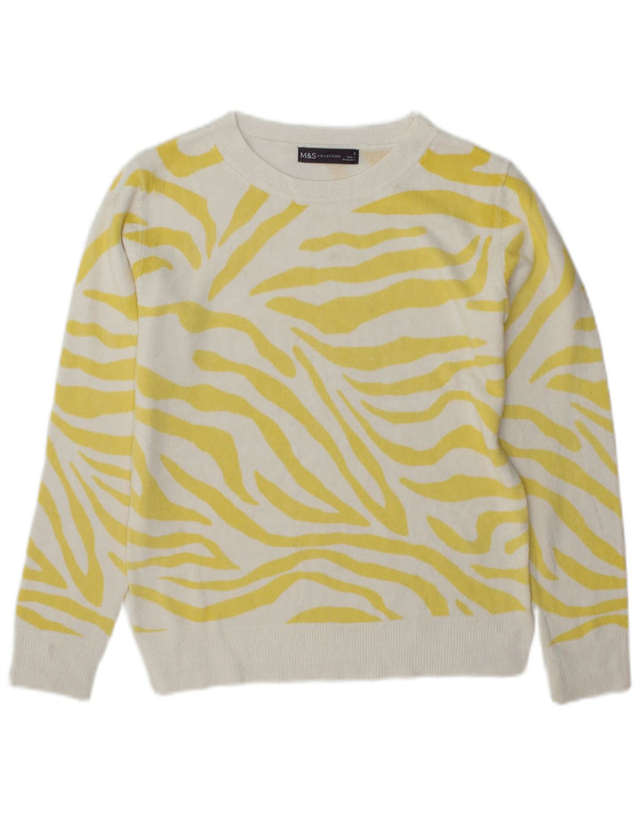 Marks & Spencer Damen-Pullover mit U-Boot-Ausschnitt, Gr. 8, Gelb