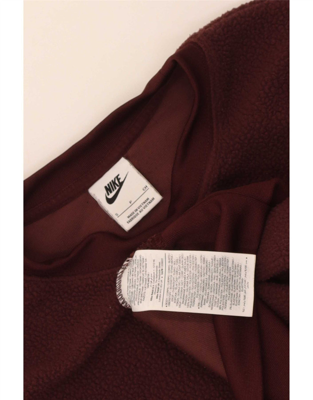Nike Womens Crop Oversized Fleece Pullover UK 10 Small Braun Polyester