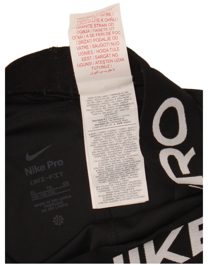 NIKE Dri Fit Grafik-Leggings für Mädchen, 13–14 Jahre, XL, schwarzes Polyester