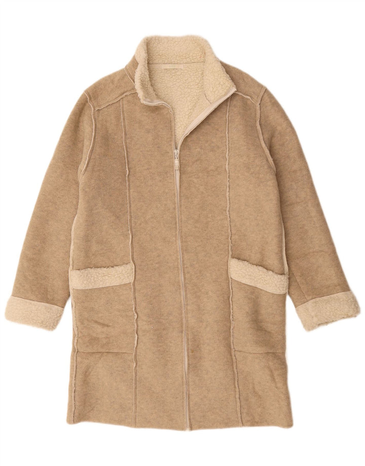 Marks & Spencer Sherpa-Übergröße für Damen, Gr. 10, Größe S, Beige gefleckt