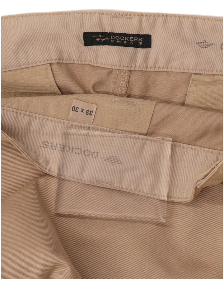 DOCKERS Herren Khakis Straight Chino Hose W33 L30 Beige