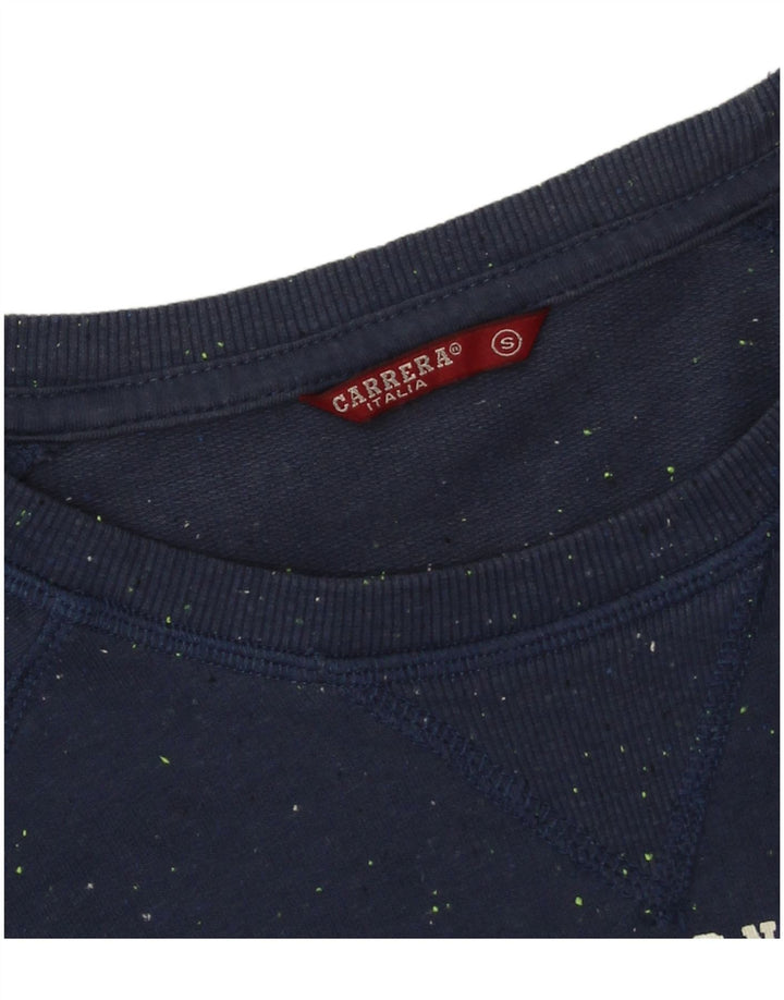 Carrera Herren-Oberteil mit abstraktem Muster und Grafik, langärmlig, klein, Marineblau