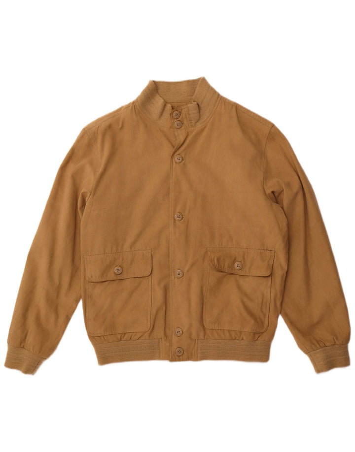 Vintage Herren Bomberjacke UK 38 Medium Beige Polyester