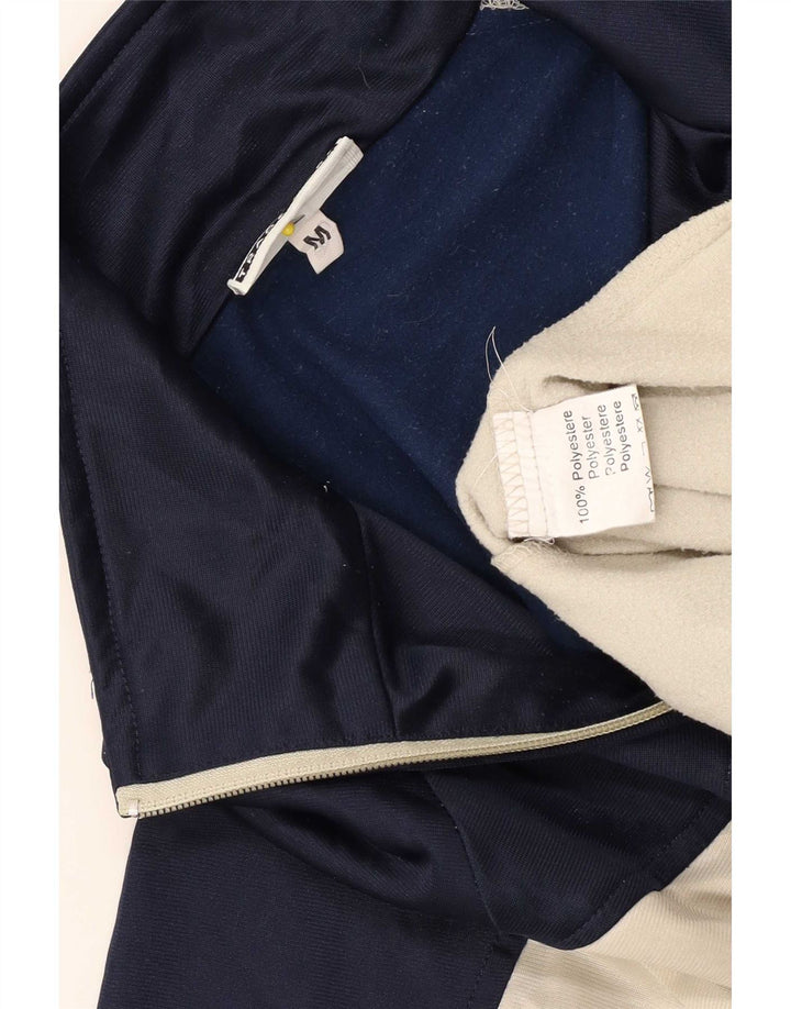 Asics Herren-Trainingsanzug-Oberteil, mittelgroß, marineblau, Farbblock-Polyester