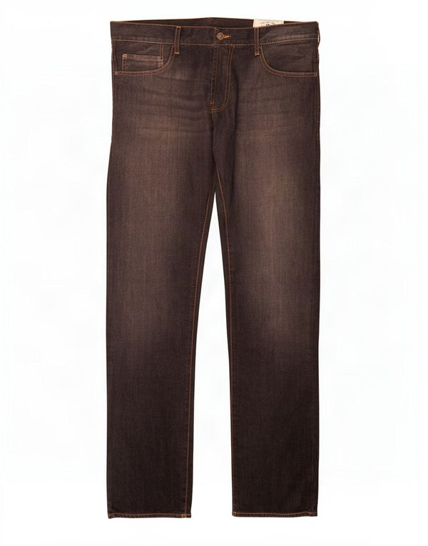 Zara Mens Straight Jeans EU 44 Large W34 L33 Grey Cotton