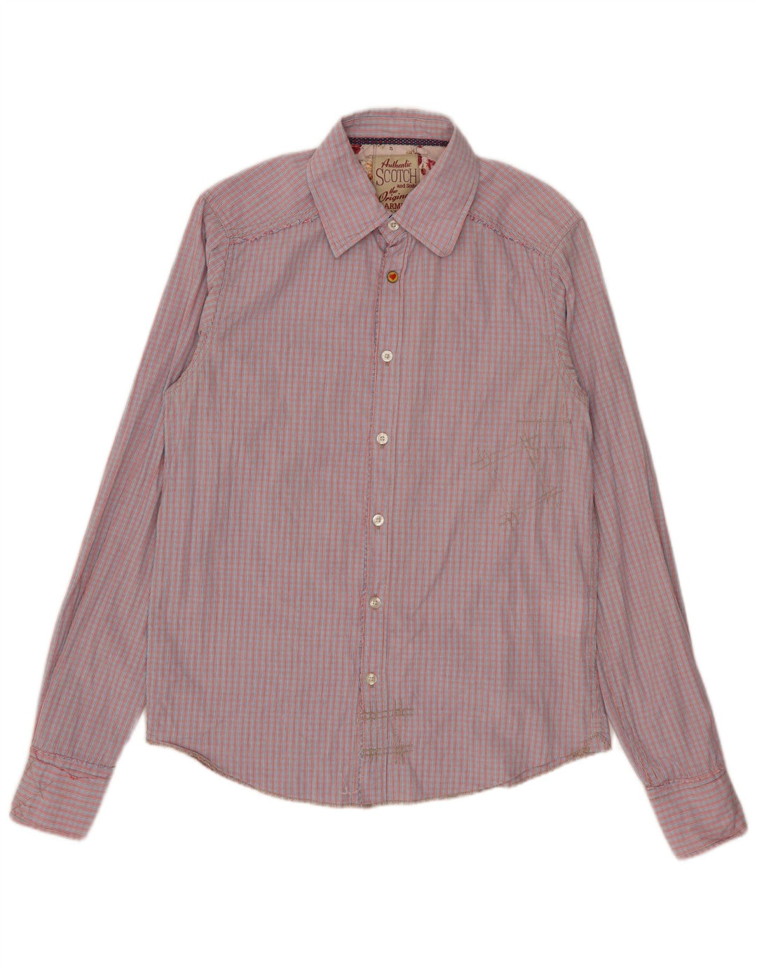 Scotch & Soda Herrenhemd aus Baumwolle, klein, rot kariert