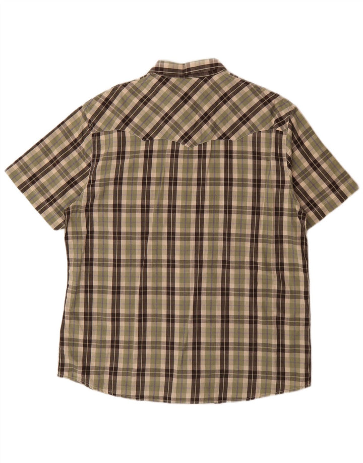 Wrangler Herren-Hemd, kurzärmelig, normale Passform, groß, Khaki, kariert, Baumwolle