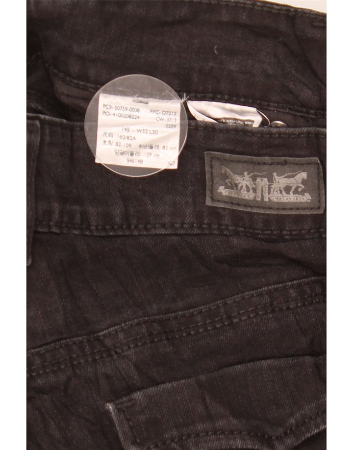 Levi's Damen Straight Jeans US 14 Large W32 L30 Schwarz
