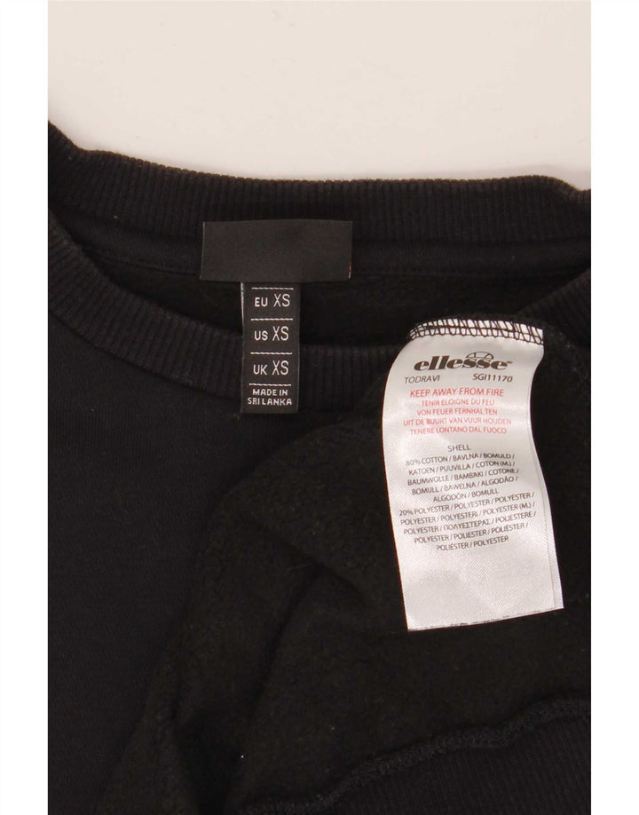 Ellesse Herren-Sweatshirt mit Grafik, XS, schwarze Baumwolle