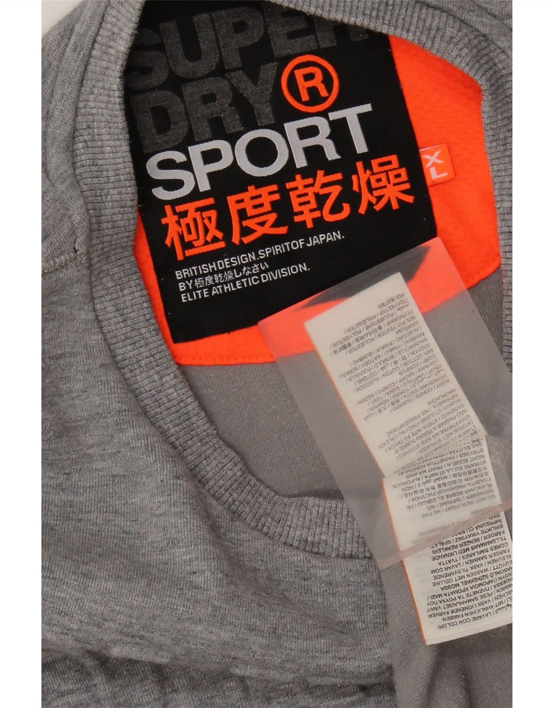 SUPERDRY Herren-Sweatshirt mit Grafik, XL, grau gefleckte Baumwolle