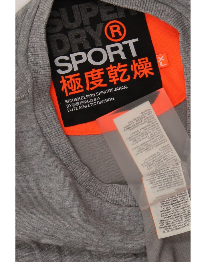 SUPERDRY Herren-Sweatshirt mit Grafik, XL, grau gefleckte Baumwolle