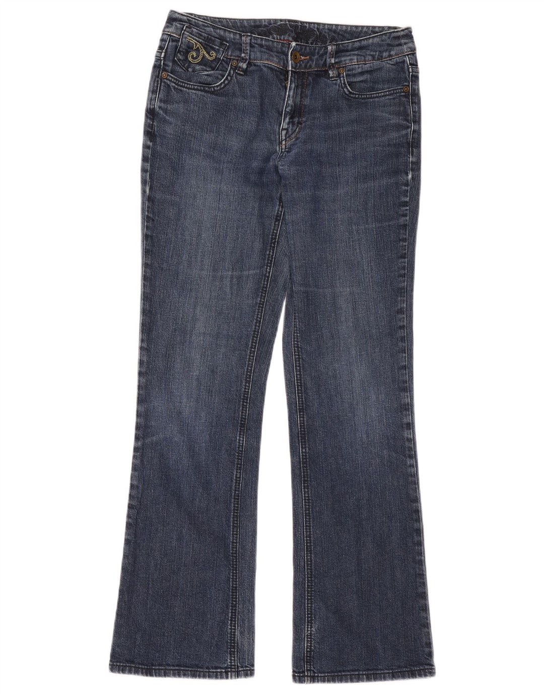 Esprit Damen Bootcut Jeans W32 L30 Blaue Baumwolle