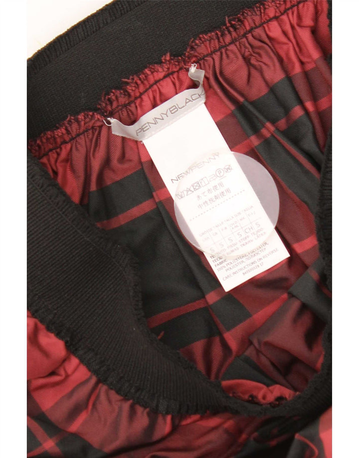 Penny Black Damen ausgestellter Rock, Größe S, W26, Burgunderrot, kariert, Polyester