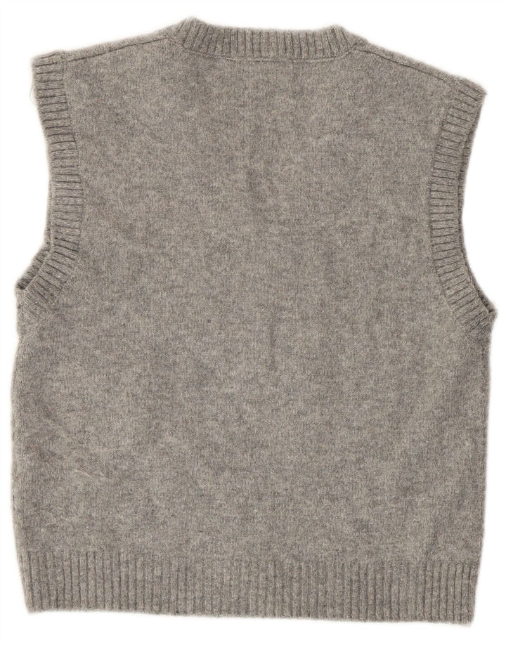 Zara Damen Crop Vest Tank Top UK 10 Small Grau