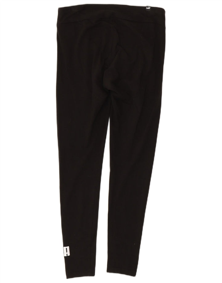 Puma Womens Graphic Leggings UK 14 Mittelschwarze Baumwolle