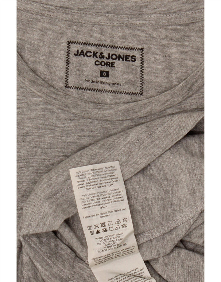 Jack & Jones Herren-T-Shirt-Oberteil, klein, grau gefleckte Baumwolle