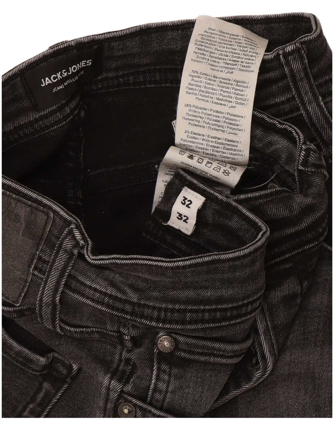 Jack & Jones Herren GLENN Slim Jeans W32 L32 Graue Baumwolle