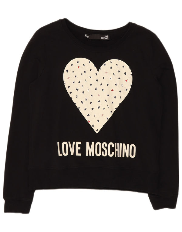 MOSCHINO Damen-Sweatshirt in Übergröße, Gr. 10, kleines schwarzes Herz
