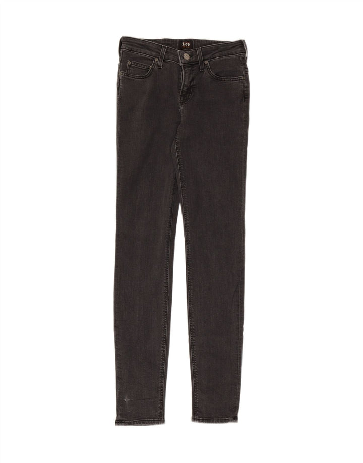 Lee Damen Skinny Jeans W26 L33 Graue Baumwolle