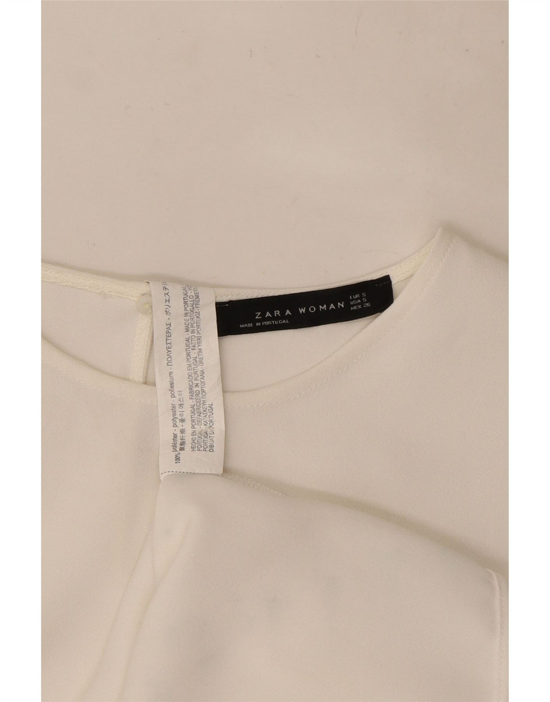 Zara Damen-Bluse mit Fledermausärmeln, übergroß, Gr. 10, Größe S, Weiß, Polyester